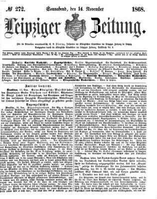 Leipziger Zeitung Samstag 14. November 1868