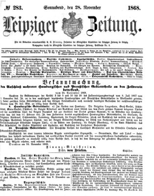 Leipziger Zeitung Samstag 28. November 1868