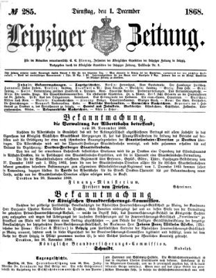 Leipziger Zeitung Dienstag 1. Dezember 1868