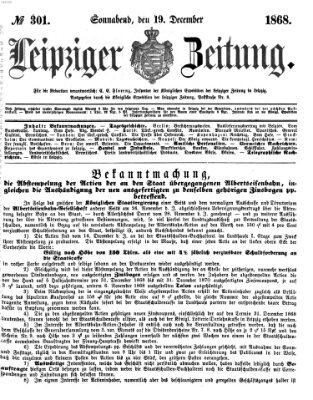 Leipziger Zeitung Samstag 19. Dezember 1868
