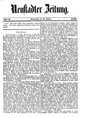 Neustadter Zeitung Donnerstag 13. Januar 1853