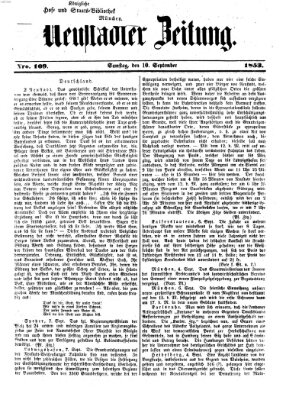 Neustadter Zeitung Samstag 10. September 1853