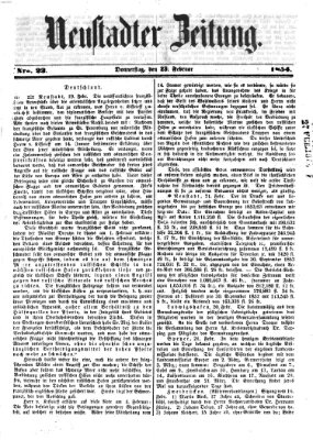 Neustadter Zeitung Donnerstag 23. Februar 1854