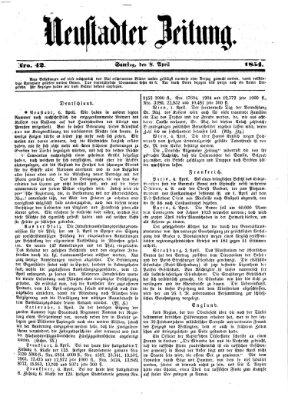 Neustadter Zeitung Samstag 8. April 1854