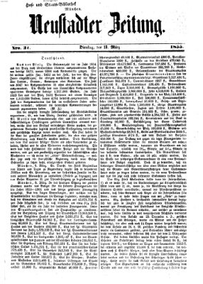 Neustadter Zeitung Dienstag 13. März 1855