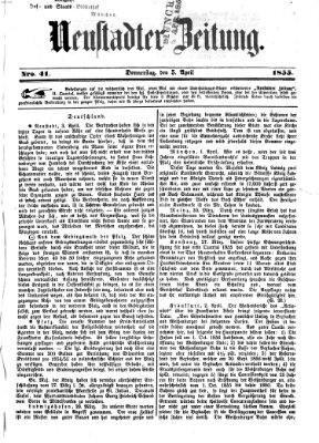 Neustadter Zeitung Donnerstag 5. April 1855
