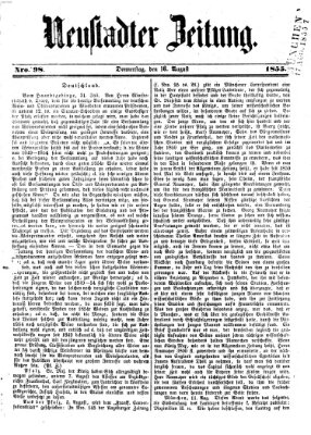 Neustadter Zeitung Donnerstag 16. August 1855