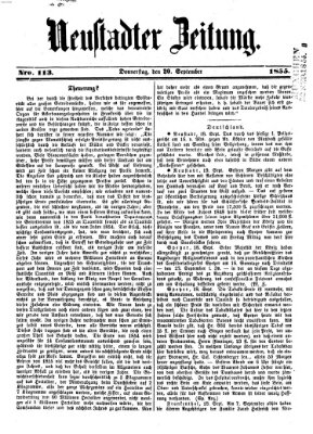 Neustadter Zeitung Donnerstag 20. September 1855