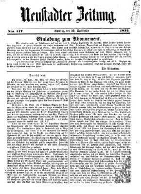 Neustadter Zeitung Samstag 29. September 1855