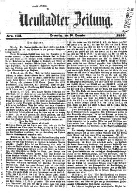 Neustadter Zeitung Donnerstag 20. Dezember 1855