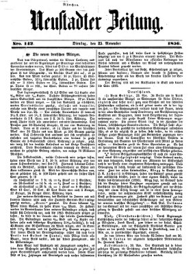 Neustadter Zeitung Dienstag 25. November 1856