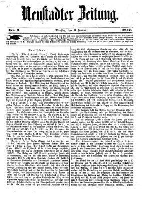 Neustadter Zeitung Dienstag 6. Januar 1857