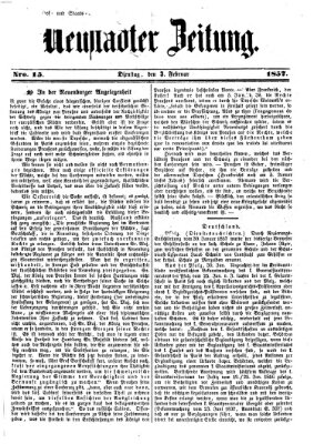 Neustadter Zeitung Dienstag 3. Februar 1857