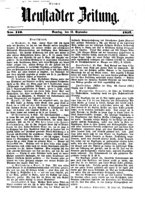 Neustadter Zeitung Samstag 12. September 1857