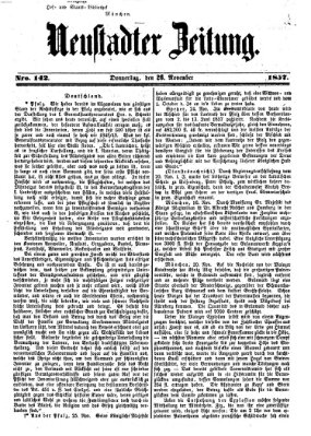 Neustadter Zeitung Donnerstag 26. November 1857