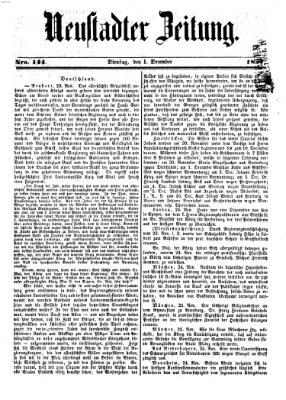 Neustadter Zeitung Dienstag 1. Dezember 1857