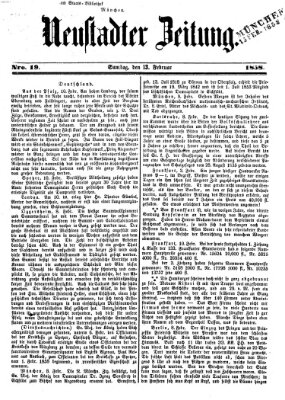 Neustadter Zeitung Samstag 13. Februar 1858