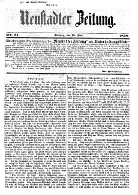 Neustadter Zeitung Dienstag 15. Juni 1858