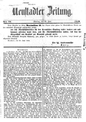 Neustadter Zeitung Dienstag 22. Juni 1858