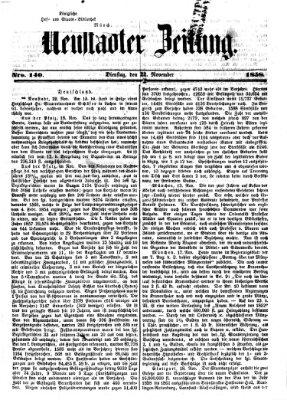 Neustadter Zeitung Montag 22. November 1858