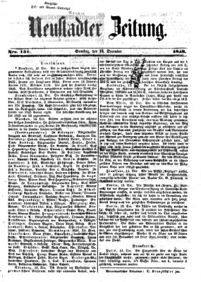Neustadter Zeitung Samstag 18. Dezember 1858