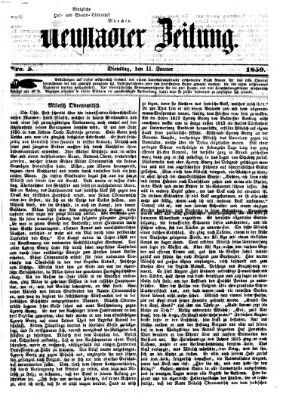 Neustadter Zeitung Dienstag 11. Januar 1859