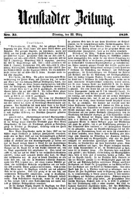 Neustadter Zeitung Dienstag 22. März 1859