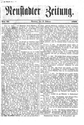Neustadter Zeitung Samstag 18. Februar 1860