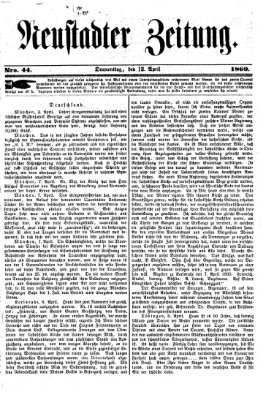 Neustadter Zeitung Donnerstag 12. April 1860