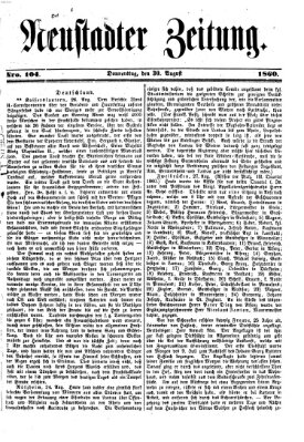 Neustadter Zeitung Donnerstag 30. August 1860