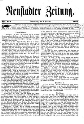 Neustadter Zeitung Donnerstag 4. Oktober 1860