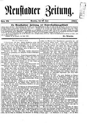Neustadter Zeitung Samstag 29. Juni 1861