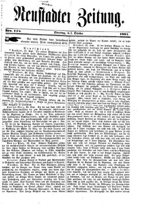 Neustadter Zeitung Dienstag 1. Oktober 1861