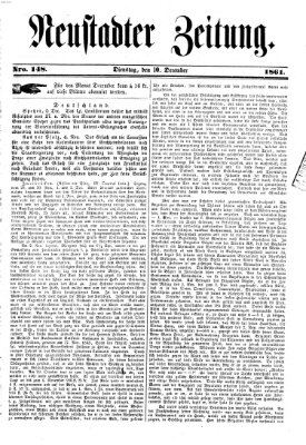 Neustadter Zeitung Dienstag 10. Dezember 1861
