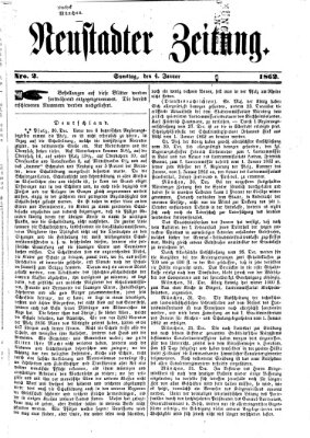 Neustadter Zeitung Samstag 4. Januar 1862