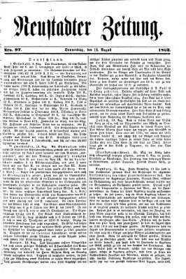 Neustadter Zeitung Donnerstag 14. August 1862