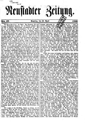 Neustadter Zeitung Samstag 18. April 1863