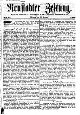 Neustadter Zeitung Mittwoch 28. Februar 1866