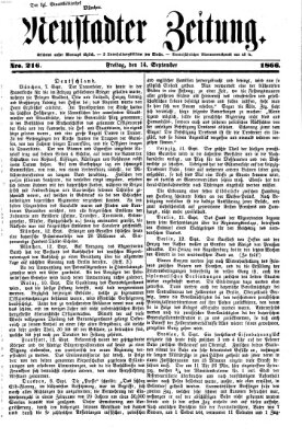 Neustadter Zeitung Freitag 14. September 1866