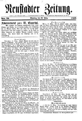 Neustadter Zeitung Samstag 23. März 1867