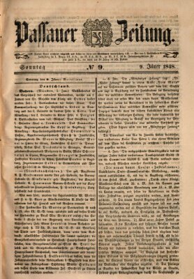 Passauer Zeitung Sonntag 9. Januar 1848