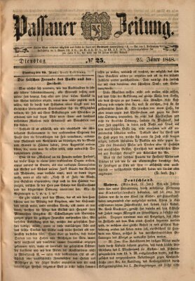 Passauer Zeitung Dienstag 25. Januar 1848
