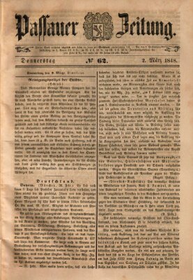 Passauer Zeitung Donnerstag 2. März 1848