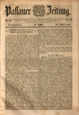 Passauer Zeitung Donnerstag 27. April 1848