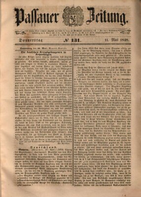 Passauer Zeitung Donnerstag 11. Mai 1848