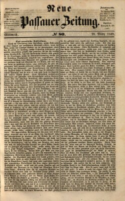 Neue Passauer Zeitung (Passauer Zeitung) Mittwoch 21. März 1849