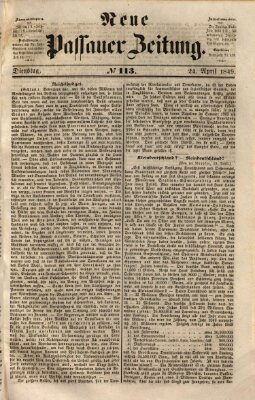 Neue Passauer Zeitung (Passauer Zeitung) Dienstag 24. April 1849