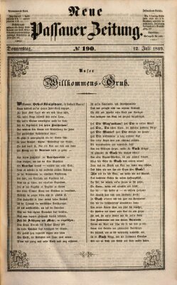 Neue Passauer Zeitung (Passauer Zeitung) Donnerstag 12. Juli 1849