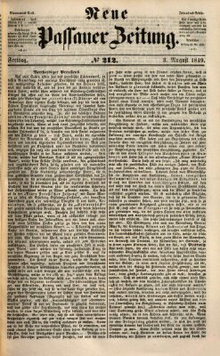 Neue Passauer Zeitung (Passauer Zeitung) Freitag 3. August 1849