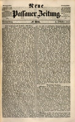 Neue Passauer Zeitung (Passauer Zeitung) Donnerstag 4. Oktober 1849
